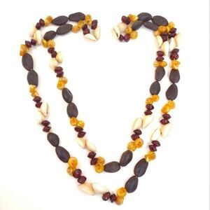 Hawaiian Seashell and nut Organic Necklace